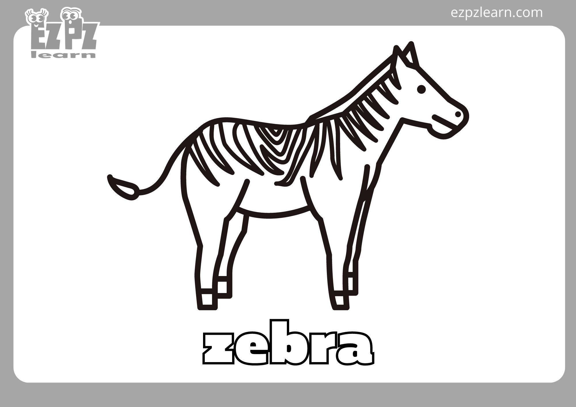 Zebra Coloring Page